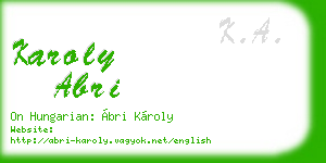 karoly abri business card